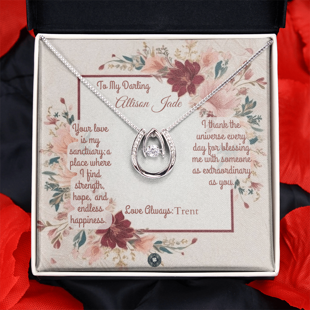 Lucky In Love Necklace: Darling