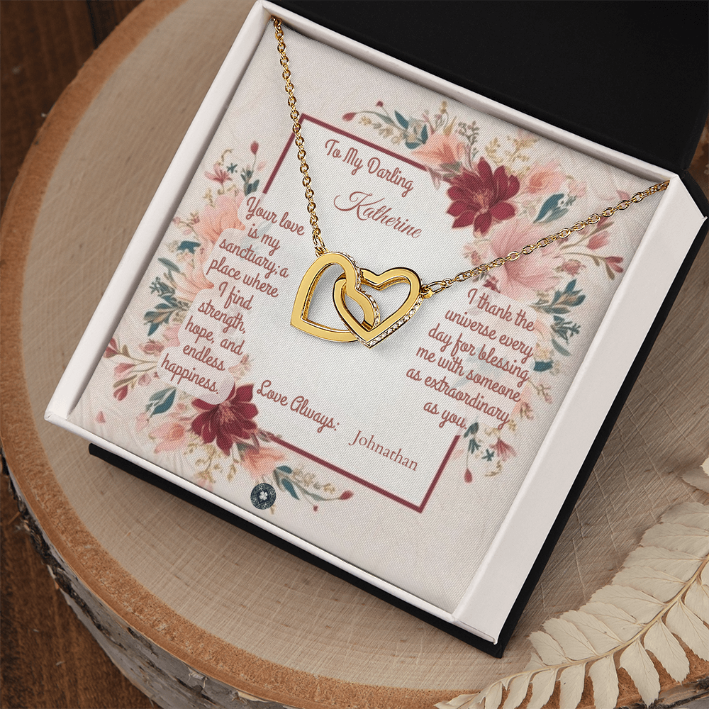 Interlocking Hearts Necklace: Darling