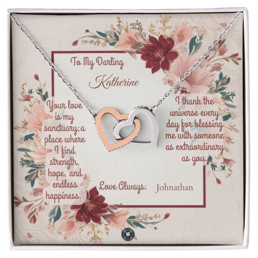 Interlocking Hearts Necklace: Darling