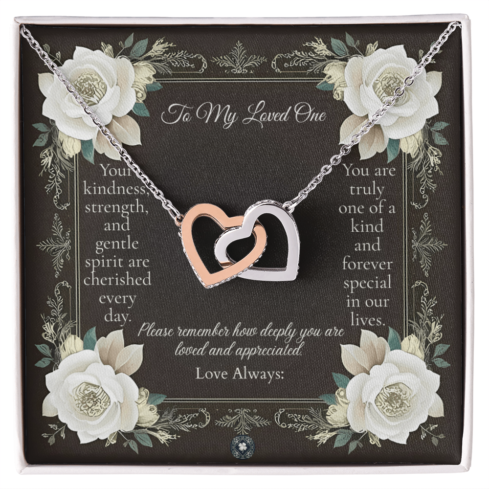 Interlocking Hearts Necklace: Angel