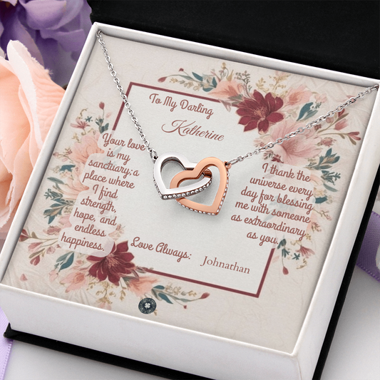 Interlocking Hearts Necklace: Darling