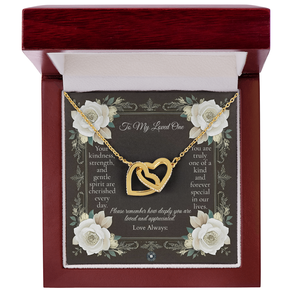 Interlocking Hearts Necklace: Angel