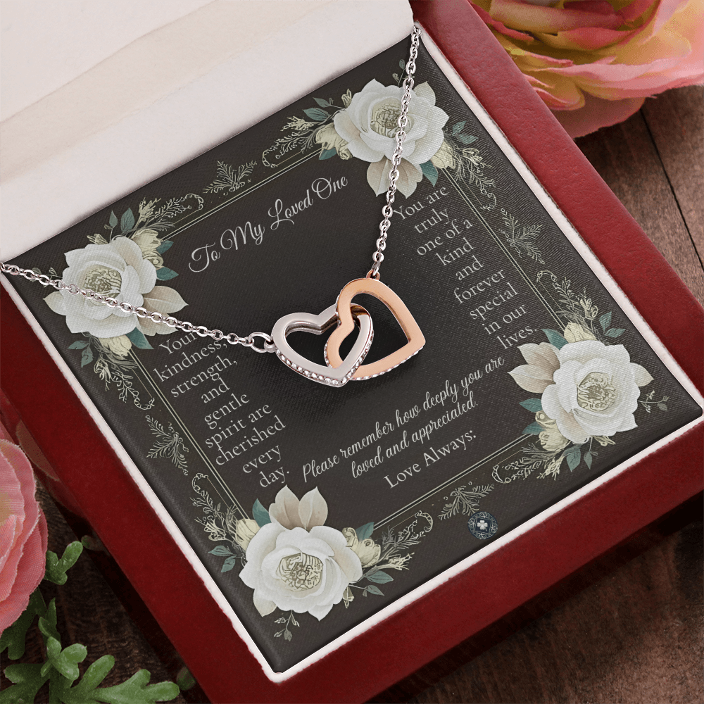 Interlocking Hearts Necklace: Angel