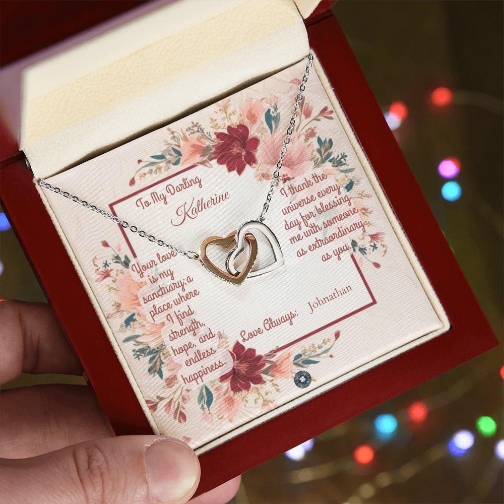 Interlocking Hearts Necklace: Darling
