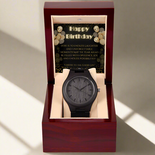 Sandalwood & Leather Wooden Watch: Gatsby Birthday