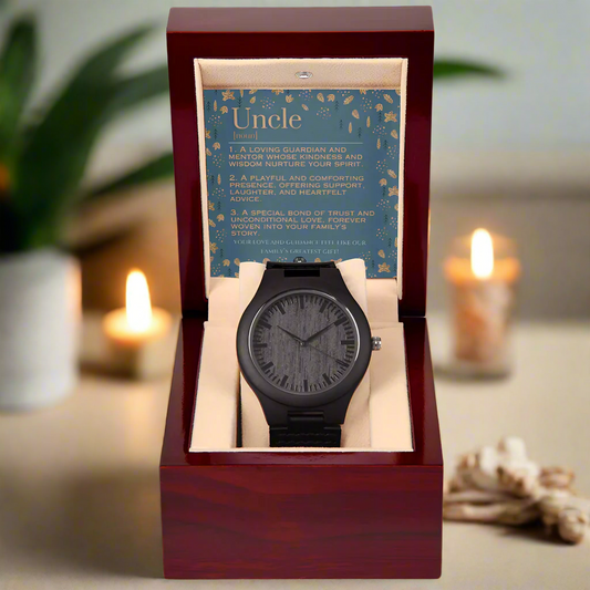 Sandalwood & Leather Wooden Watch: For Uncle