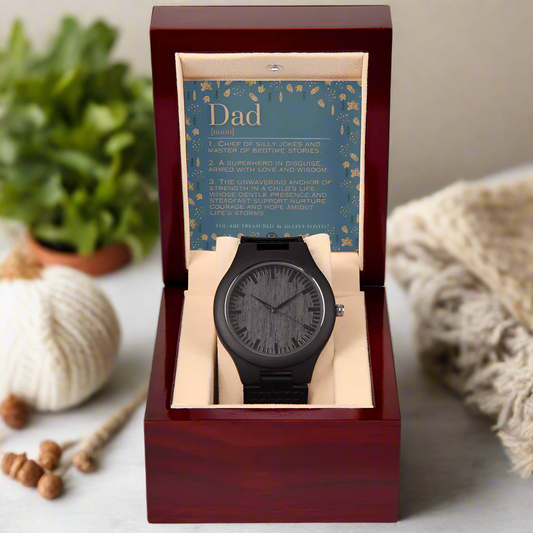 Sandalwood & Leather Wooden Watch: For Dad