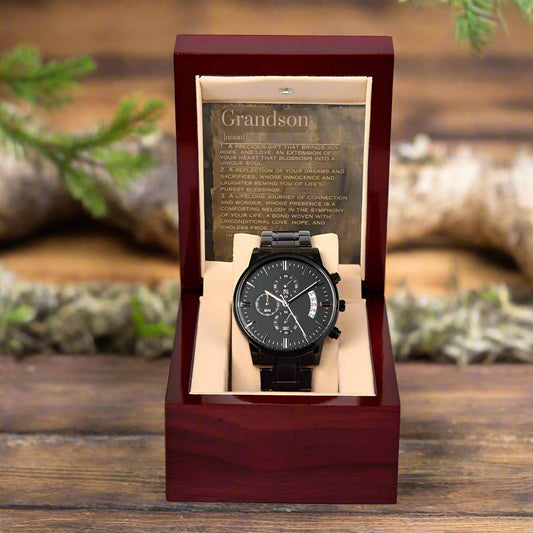 Black Chronograph Watch: For Grandson