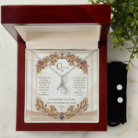 Alluring Beauty Necklace & Earring Set: Elegance
