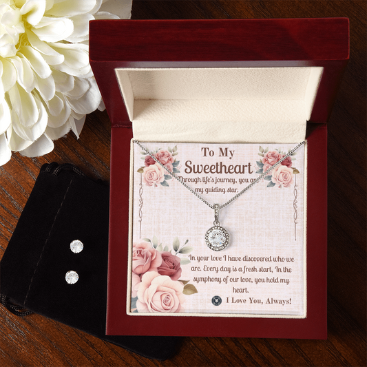 Eternal Hope Necklace & Earring Set: Sweetheart