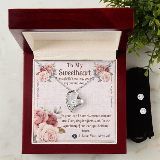 Forever Love Necklace & Earring Set: Sweetheart