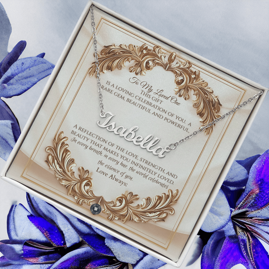 Horizontal Name Necklace:  Elegance