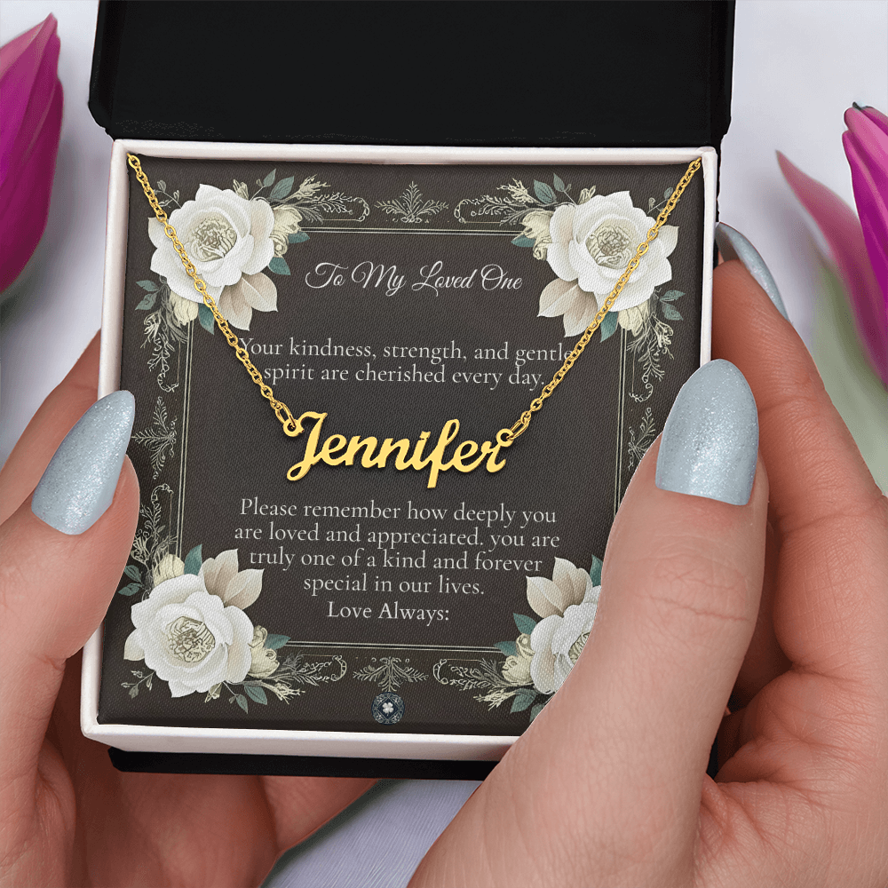 Horizontal Name Necklace: Angel