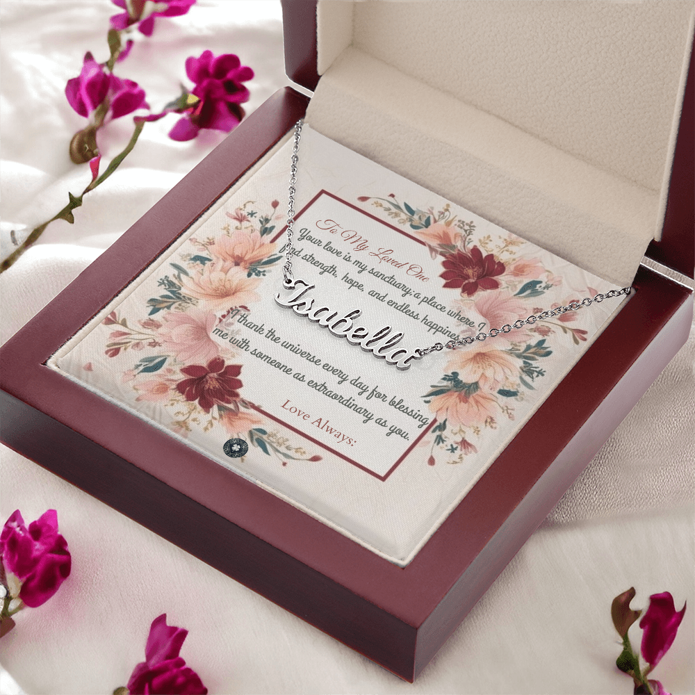 Horizontal Name Necklace: Darling