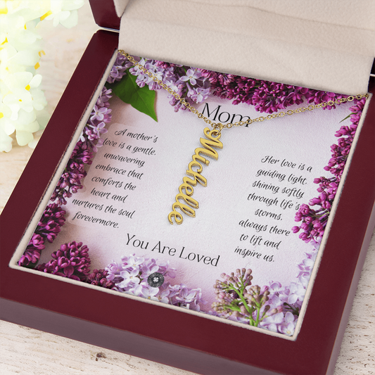 Multi Vertical Name Necklace: Lilac