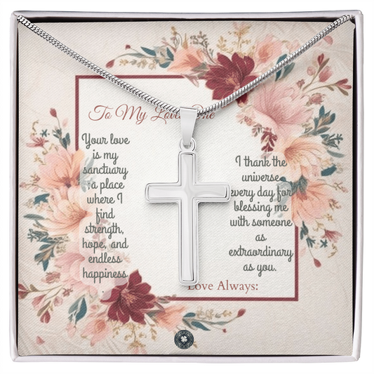Artisan Cross Necklace: Darling