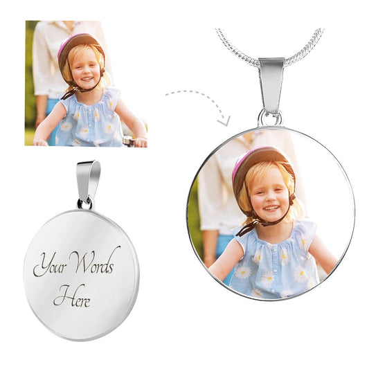 Custom Photo Upload: Circle Pendant with Engraving