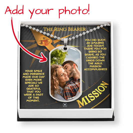 Custom Dog Tag Necklace: Mission Impossible Ring Bearer