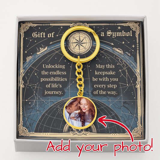 Custom Photo Upload Circle Keychain: Sky Map