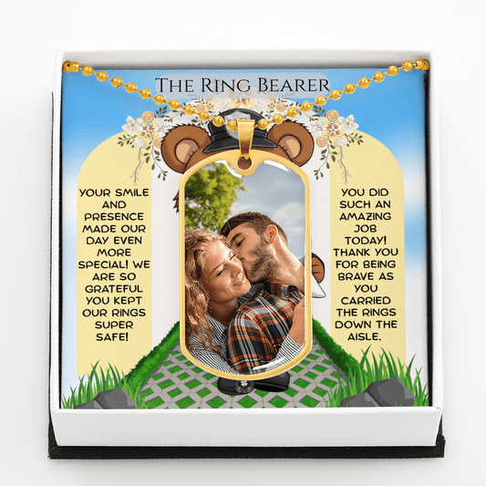 Custom Dog Tag Necklace: Ring Security Bearer Jewelry Polished Silver Steel No The Silver Clover & Co.