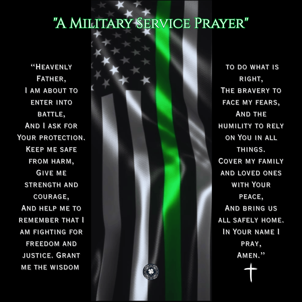 Custom Engraved Artisan Cross Necklace: A Military Service Prayer Jewelry Two Toned Box The Silver Clover & Co.