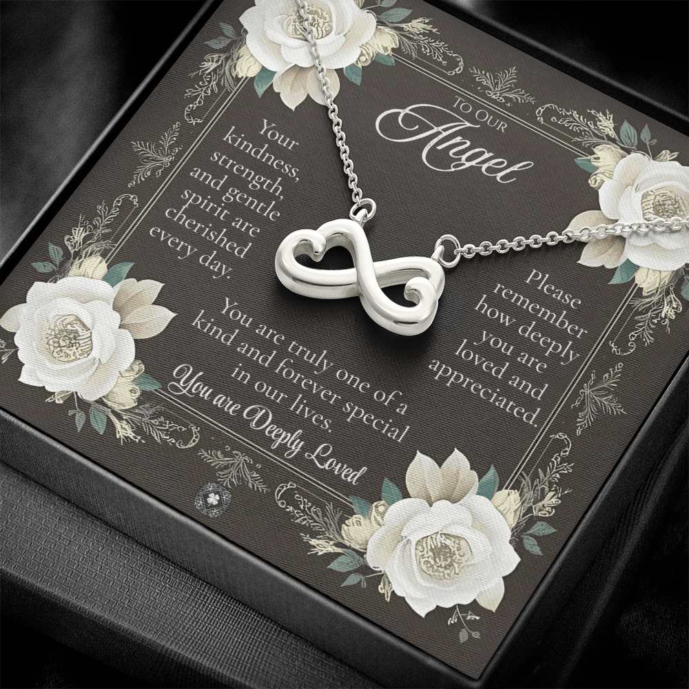 Endless Love Necklace: Angel Jewelry 14k White Gold Two Tone Box The Silver Clover & Co.