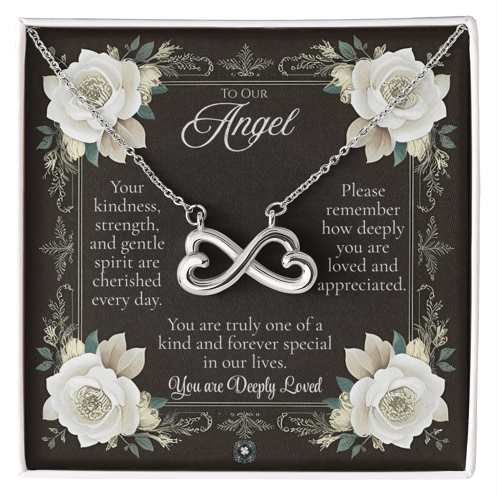 Endless Love Necklace: Angel Jewelry 14k White Gold Two Tone Box The Silver Clover & Co.