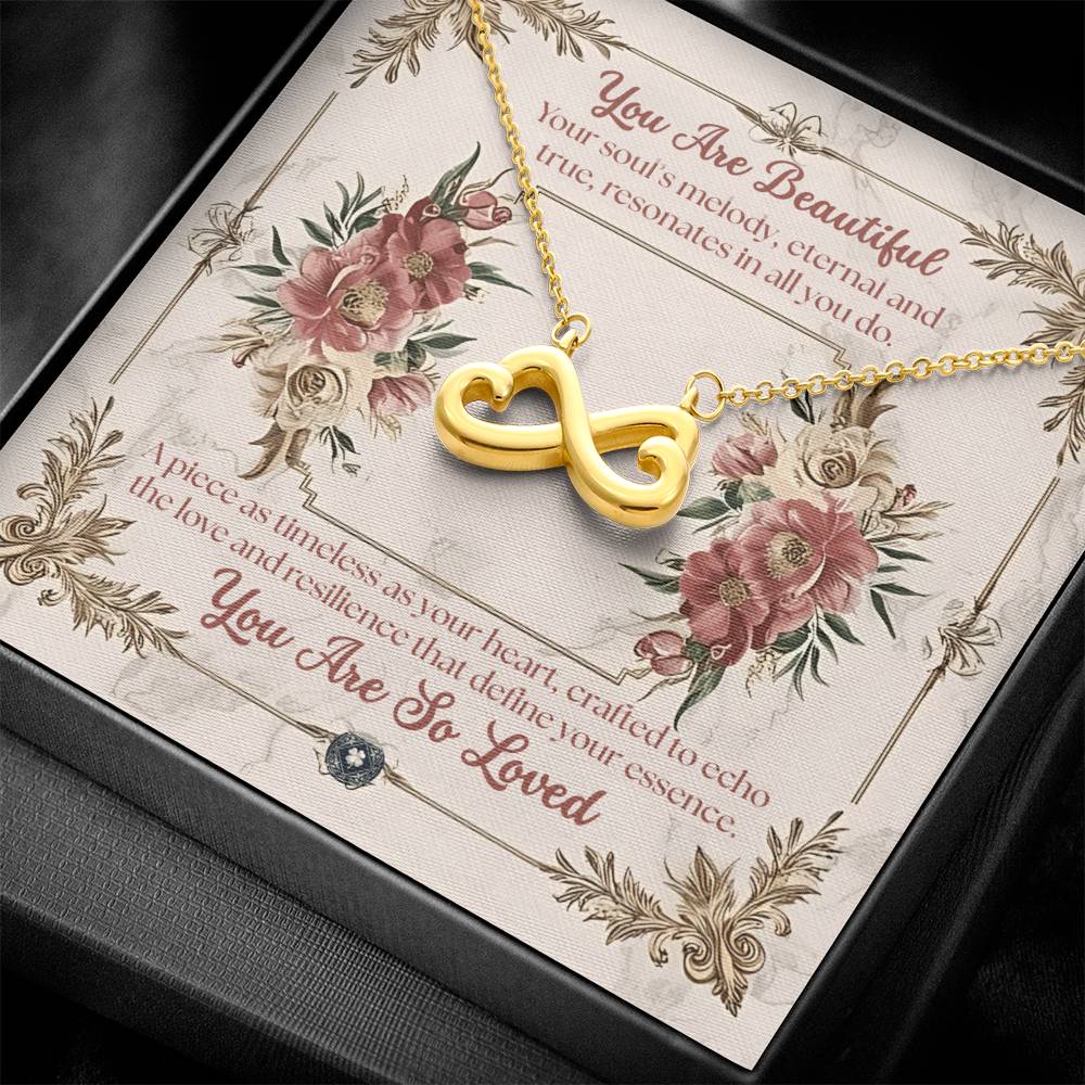 Endless Love Necklace: Beautiful Jewelry 18k Yellow Gold Two Tone Box The Silver Clover & Co.