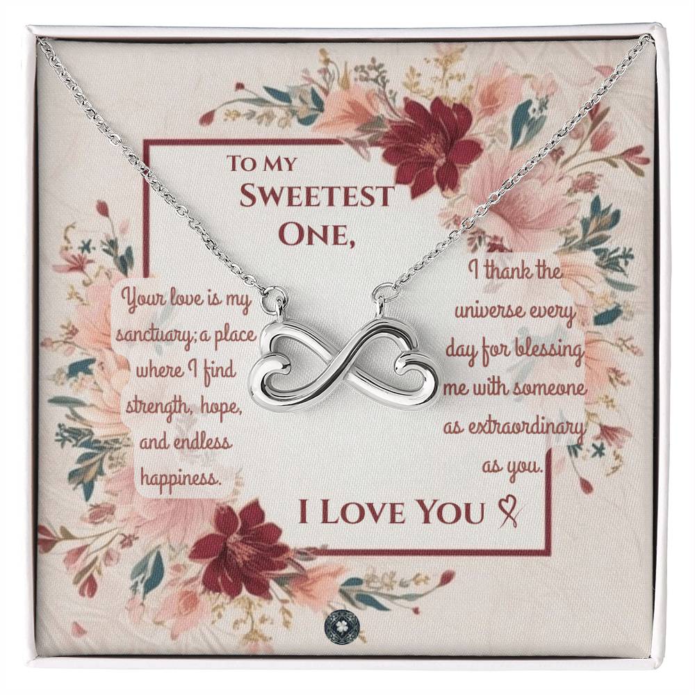 Endless Love Necklace: Darling Jewelry 18k Yellow Gold Mahogany Style Luxury Box with LED The Silver Clover & Co.