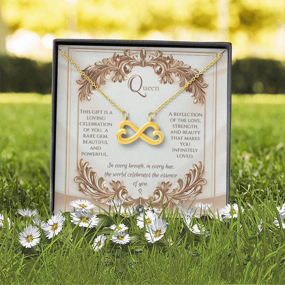 Endless Love Necklace: Elegance Jewelry 18k Yellow Gold Two Tone Box The Silver Clover & Co.