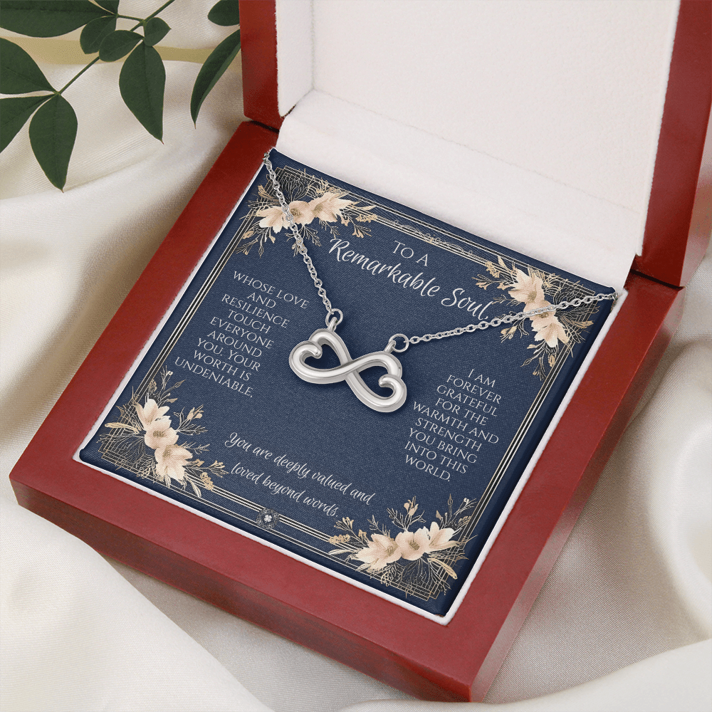 Endless Love Necklace: Princess Jewelry 14k White Gold Mahogany Style Luxury Box with LED The Silver Clover & Co.