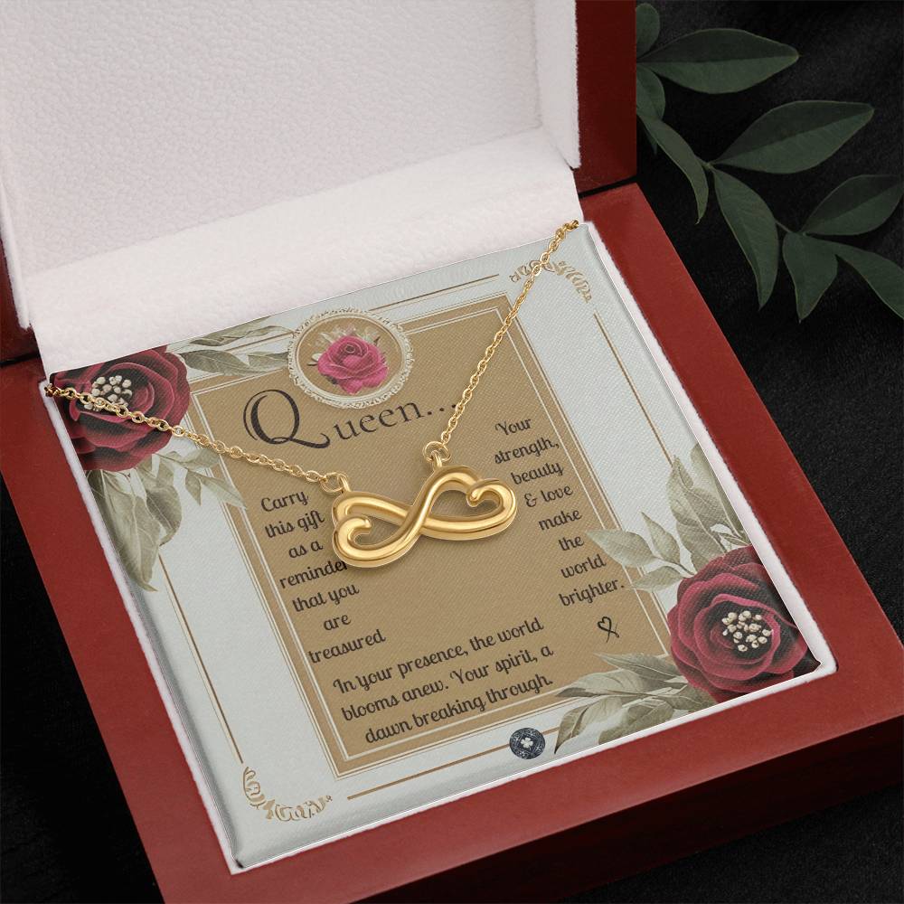 Endless Love Necklace: Queen Jewelry 14k White Gold Two Tone Box The Silver Clover & Co.