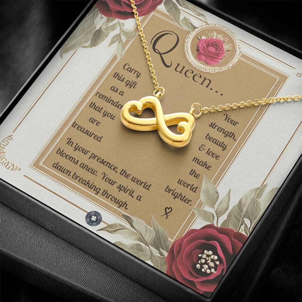 Endless Love Necklace: Queen Jewelry 14k White Gold Two Tone Box The Silver Clover & Co.
