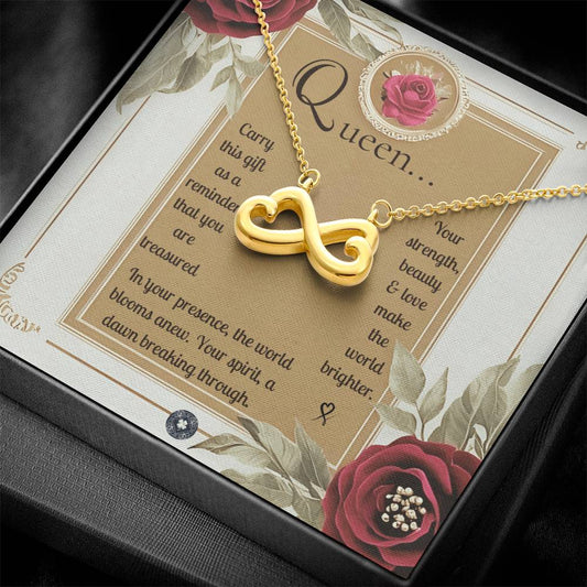 Endless Love Necklace: Queen Jewelry 14k White Gold Two Tone Box The Silver Clover & Co.
