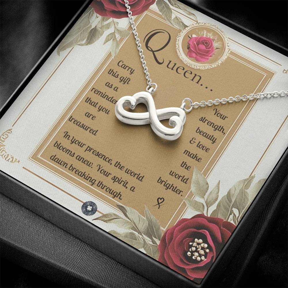 Endless Love Necklace: Queen Jewelry 14k White Gold Two Tone Box The Silver Clover & Co.