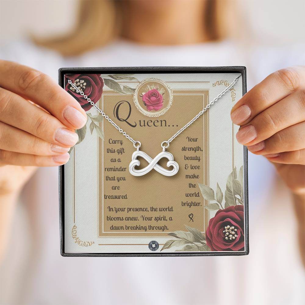 Endless Love Necklace: Queen Jewelry 14k White Gold Two Tone Box The Silver Clover & Co.