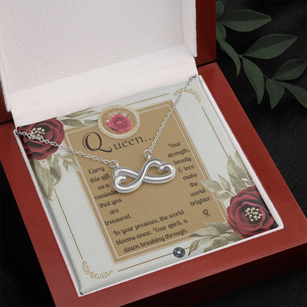 Endless Love Necklace: Queen Jewelry 14k White Gold Two Tone Box The Silver Clover & Co.