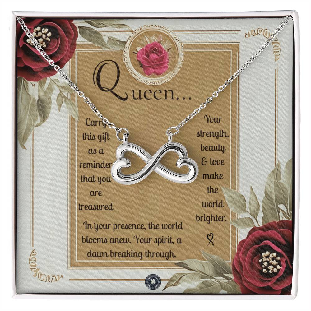 Endless Love Necklace: Queen Jewelry 14k White Gold Two Tone Box The Silver Clover & Co.