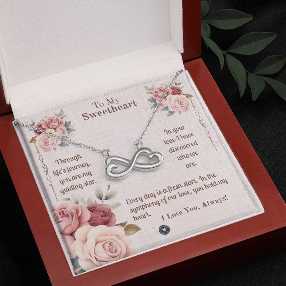 Endless Love Necklace: Sweetheart Jewelry 14k White Gold Two Tone Box The Silver Clover & Co.