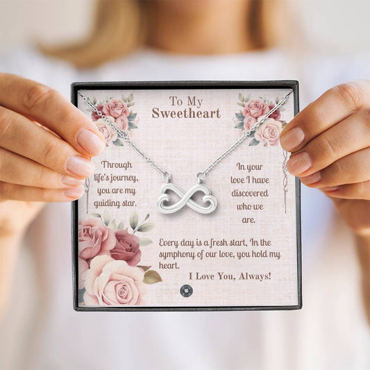 Endless Love Necklace: Sweetheart Jewelry 14k White Gold Two Tone Box The Silver Clover & Co.