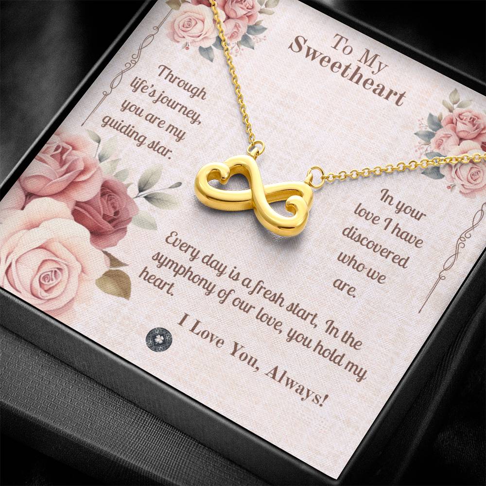 Endless Love Necklace: Sweetheart Jewelry 14k White Gold Two Tone Box The Silver Clover & Co.