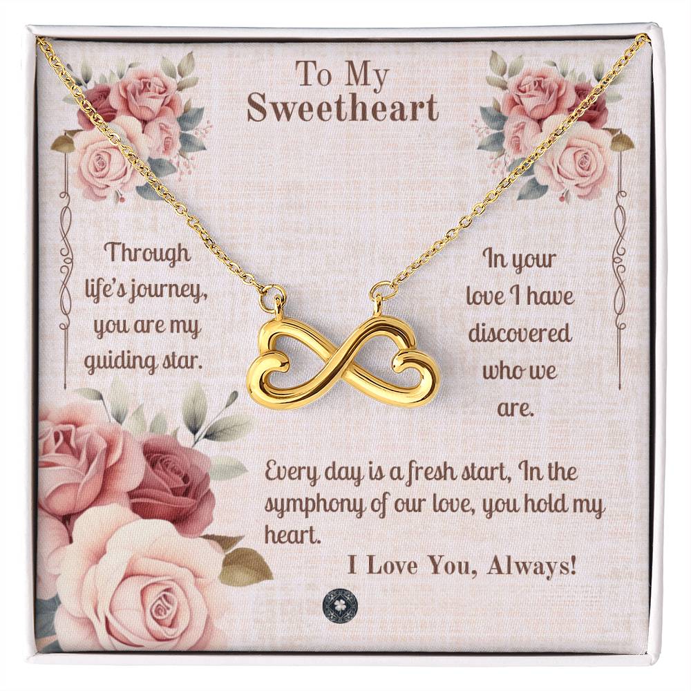 Endless Love Necklace: Sweetheart Jewelry 14k White Gold Two Tone Box The Silver Clover & Co.