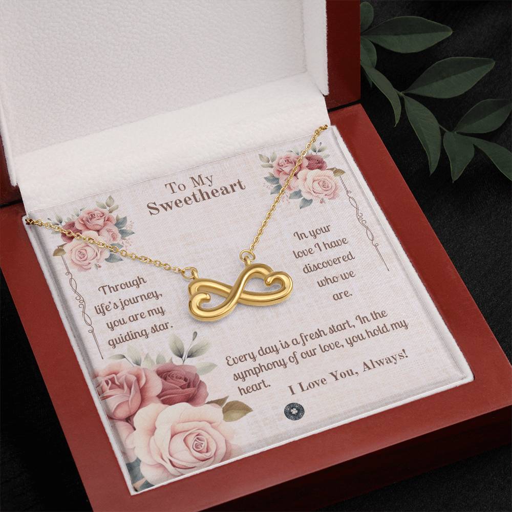Endless Love Necklace: Sweetheart Jewelry 14k White Gold Two Tone Box The Silver Clover & Co.