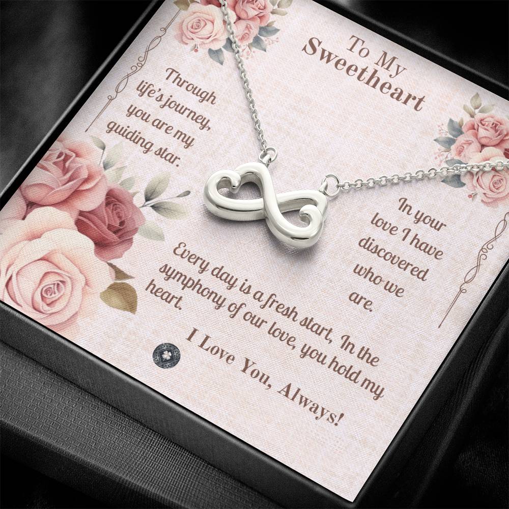 Endless Love Necklace: Sweetheart Jewelry 14k White Gold Two Tone Box The Silver Clover & Co.