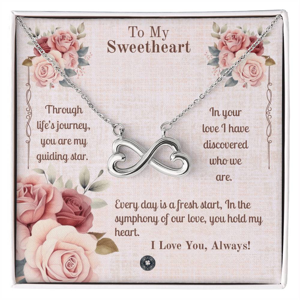 Endless Love Necklace: Sweetheart Jewelry 14k White Gold Two Tone Box The Silver Clover & Co.
