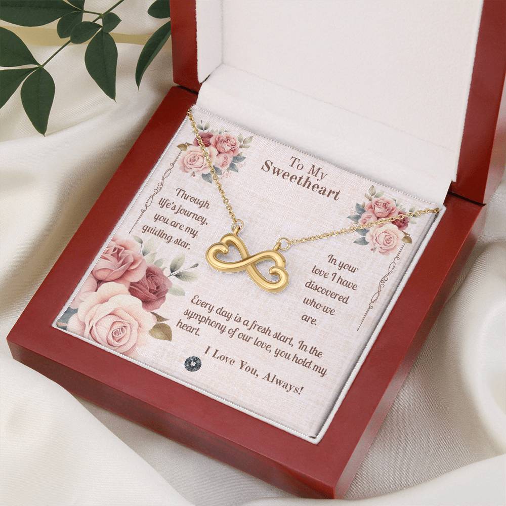Endless Love Necklace: Sweetheart Jewelry 18k Yellow Gold Two Tone Box The Silver Clover & Co.