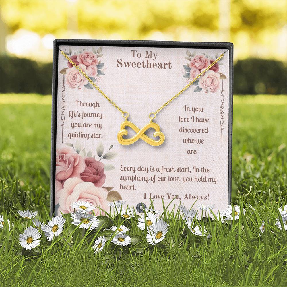 Endless Love Necklace: Sweetheart Jewelry 18k Yellow Gold Two Tone Box The Silver Clover & Co.
