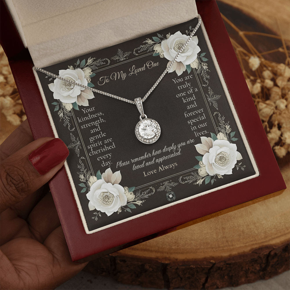 Eternal Hope Necklace: Angel Jewelry Mahogany Style Luxury Box with LED The Silver Clover & Co.