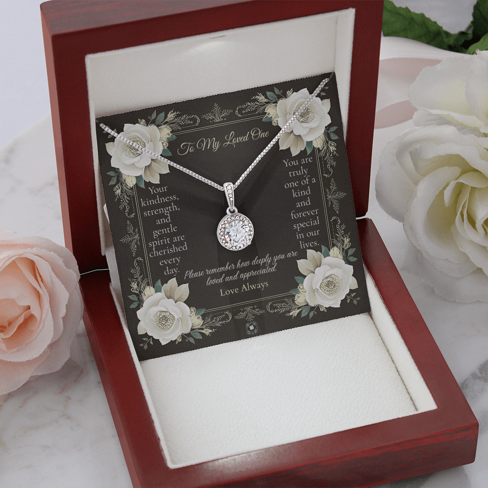 Eternal Hope Necklace: Angel Jewelry Mahogany Style Luxury Box with LED The Silver Clover & Co.