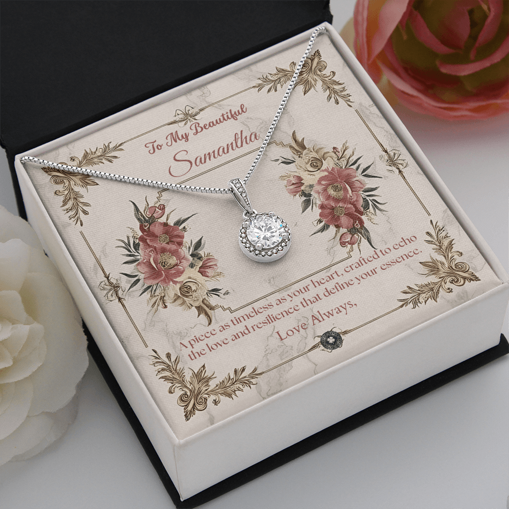 Eternal Hope Necklace: Beautiful Jewelry Mahogany Style Luxury Box with LED The Silver Clover & Co.